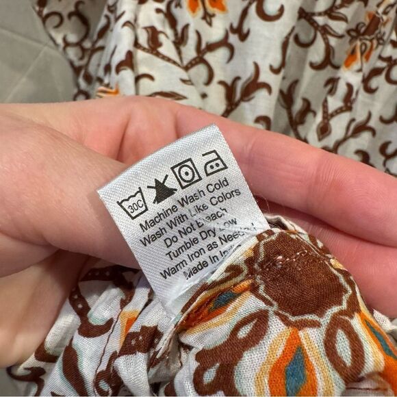 House of Harlow 1960 Long Sleeve Puff Sleeve Cotton Blouse Top - Picture 5 of 7